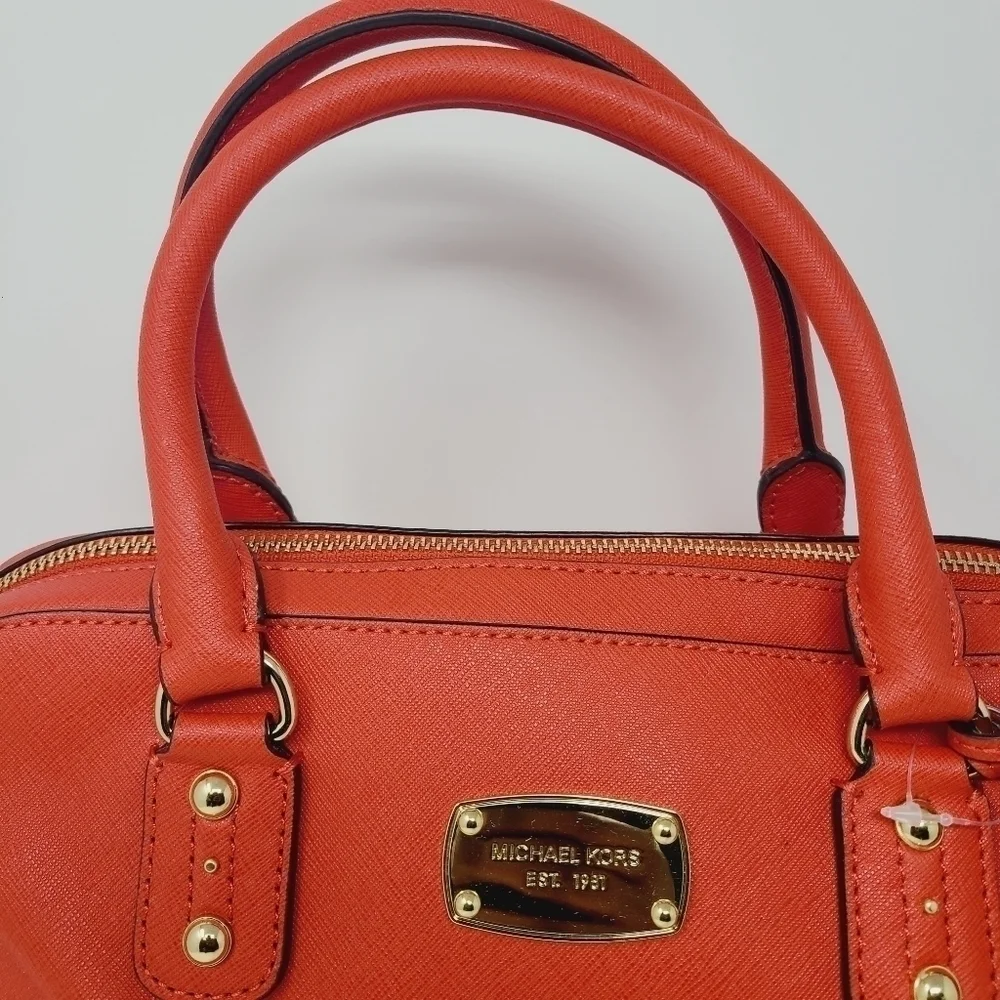 Michael Kors | Saffiano Large Orange Leather Shoulder Satchel Bag (NWOT)